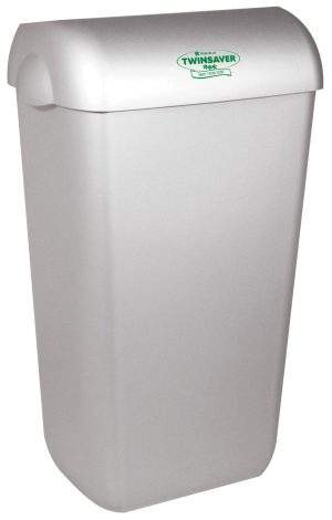 Wall Bin With Lid 23L Silver - TS-0438