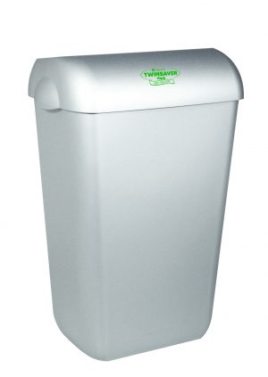 Wall Bin With Lid 43L Silver - TS-0439